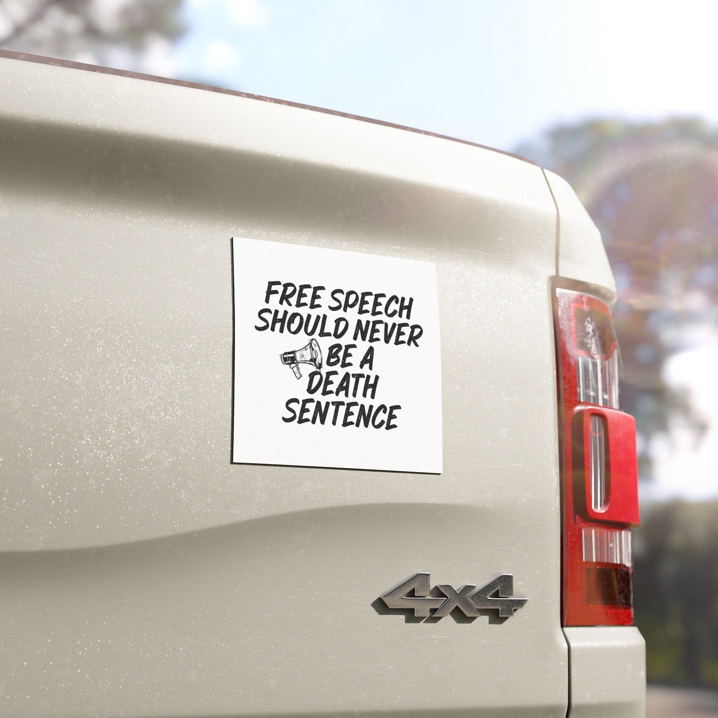 Bold Free Speech Car Magnet | Personalized Vehicle Decal, Protest Magnet